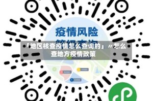 「地区核查疫情怎么查询的」〃怎么查地方疫情政策