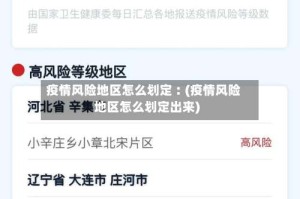 疫情风险地区怎么划定︰(疫情风险地区怎么划定出来)