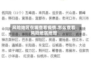 风险地区在哪查看疫情.怎么查看风险地区地图