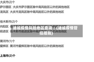 诸城疫情风险地区查询︰(诸城疫情管控措施)