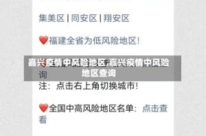 嘉兴疫情中风险地区,嘉兴疫情中风险地区查询