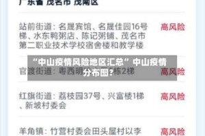 “中山疫情风险地区汇总” 中山疫情分布图？