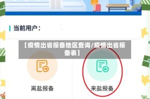 【疫情出省报备地区查询/疫情出省报备表】