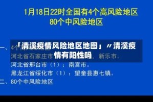「清溪疫情风险地区地图」〃清溪疫情有阳性吗