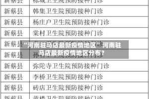 “河南驻马店最新疫情地区” 河南驻马店最新疫情地区分布？