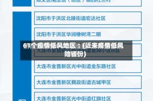 61个疫情低风地区︰(近来疫情低风险省份)