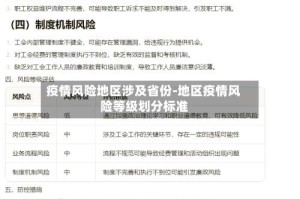 疫情风险地区涉及省份-地区疫情风险等级划分标准