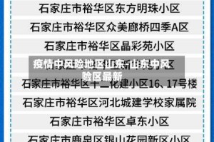 疫情中风险地区山东-山东中风险区最新
