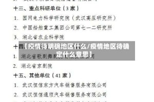 【疫情待明确地区什么/疫情地区待确定什么意思】