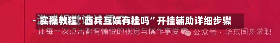 实操教程“西兵互娱有挂吗	”开挂辅助详细步骤-第3张图片