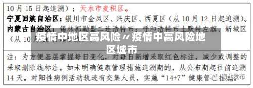 疫情中地区高风险〃疫情中高风险地区城市-第3张图片