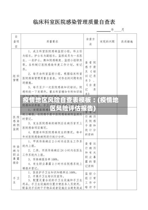 疫情地区风险自查表模板︰(疫情地区风险评估报告)-第3张图片