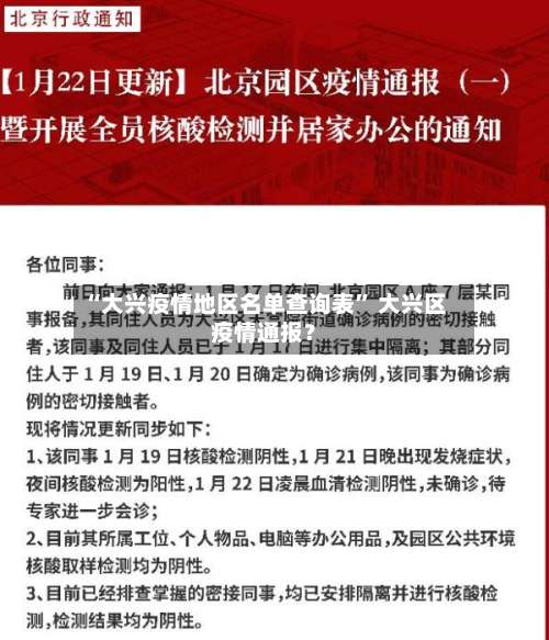 “大兴疫情地区名单查询表” 大兴区疫情通报？-第3张图片