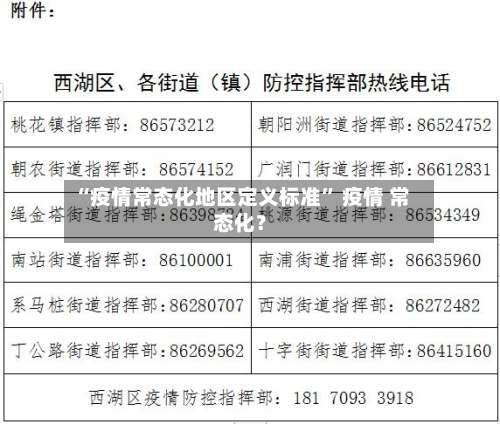 “疫情常态化地区定义标准” 疫情 常态化？-第1张图片