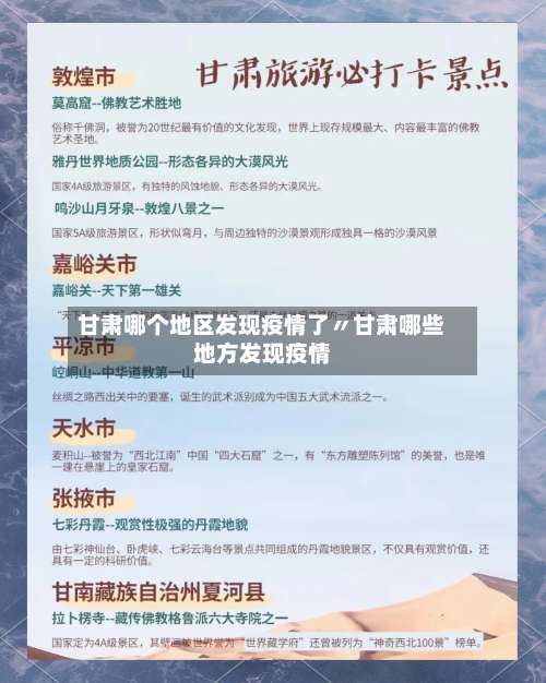 甘肃哪个地区发现疫情了〃甘肃哪些地方发现疫情-第1张图片