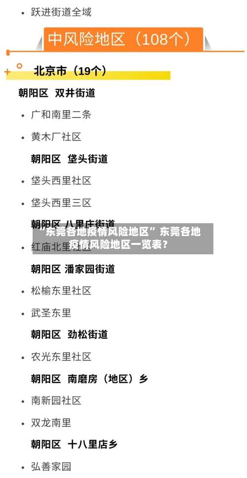 “东莞各地疫情风险地区” 东莞各地疫情风险地区一览表？-第2张图片