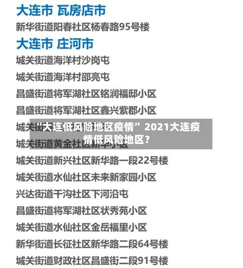“大连低风险地区疫情” 2021大连疫情低风险地区？-第1张图片
