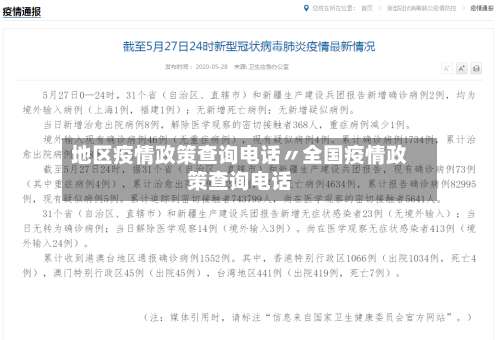 地区疫情政策查询电话〃全国疫情政策查询电话-第2张图片