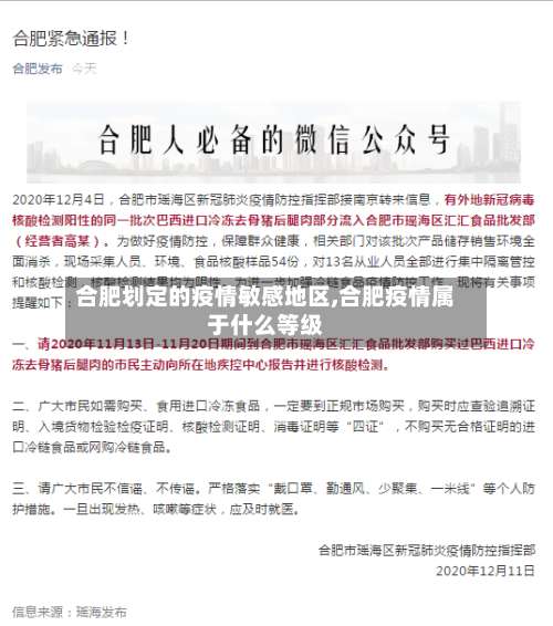 合肥划定的疫情敏感地区,合肥疫情属于什么等级-第1张图片