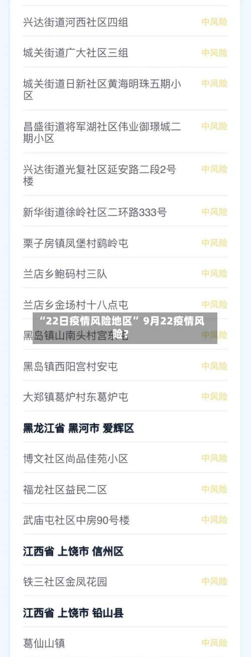 “22日疫情风险地区	” 9月22疫情风险？-第2张图片